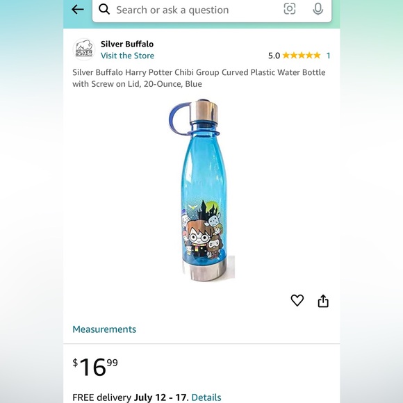 Silver Buffalo Harry Potter Chibi Plastic Water Bottle - Picture 4 of 4